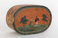 Continental painted bentwood brides box early 19th c