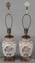 Pair of porcelain table lamps
