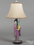 Chinese figural porcelain table lamp