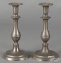 Pair of pewter candlesticks