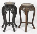 Two Chinese carved hardwood stands