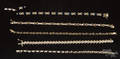 Four 14K yellow gold sapphire and diamond tennis bracelets
