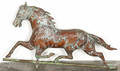 Fullbodied copper running horse weathervane