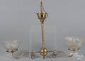 Hanging brass gas lamp