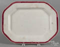 Pearlware red feather edge platter