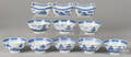 Eight Chinese export porcelain Canton tea bowls