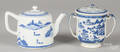 Chinese export porcelain Canton teapot and sugar