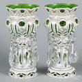 Pair of Bohemian glass lustres