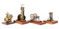 Group of 4 Steam Engines Models On Wood Bases