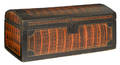 New England painted basswood dome lid box early 19th c