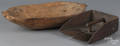 Primitive wood trencher and cranberry scoop