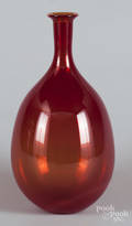 Greenwood ruby glass vase