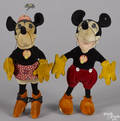 Exceptional matched pair of Steiff Mickey and Minnie Mouse cloth dolls ca 19321936
