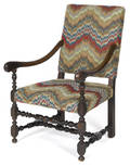 William  Mary turned walnut armchair ca 1740