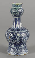 Delft blue and white bulb vase 18th c