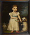 American oil on canvas folk portrait ca 1840