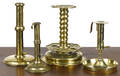 Four brass candlesticks 18th19th c