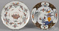 Two Delft polychrome chargers