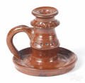 Moravian redware candlestick