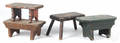 Four primitive painted footstools
