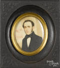 Miniature watercolor on ivory portrait of a gentleman