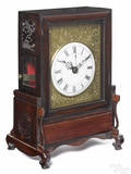 Chinese carved hardwood bracket clock 19th c