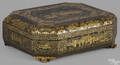 Chinese black lacquer box mid 19th c