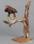 Contemporary carved eagle on a driftwood base