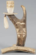Carved antler candlestick