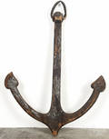 Large painted pine anchor