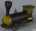 Stevens and Brown tin and wood clockwork train engine