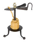 Elaborate Continental wrought iron wax jack late 18th c