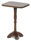 Walnut and maple candlestand early 19th c