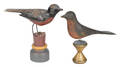 Two carved and painted song birds early 20th c