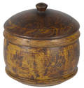 Pennsylvania turned and painted poplar canister 19th c