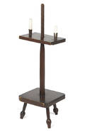 New England painted maple and pine adjustable candlestand early 19th c