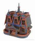 Carved and painted model of a house early 20th c