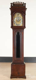 Pennsylvania Queen Anne walnut tall case clock