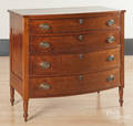 Sheraton cherry bowfront chest of drawers