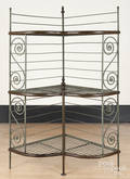 American cast iron and brass bakers rack