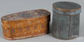 Two painted bentwood boxes
