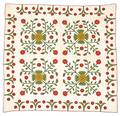 Pennsylvania appliqu Whig rose quilt 19th c