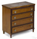 Pennsylvania or New Jersey Sheraton applewood and walnut childs chest of drawers ca 1820