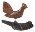 German carved and painted rooster dated
