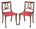 Pair of New York Federal mahogany dining chairs ca 1820
