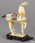 Chinese carved ivory horse late 19th c