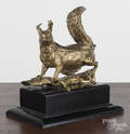 Cast brass figural inkwell of an Aberts squirrel
