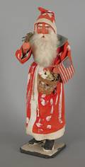 Composition Santa Claus candy container early 20th c