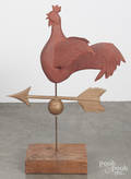 Contemporary carved and painted rooster weathervane