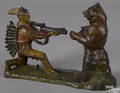 J  E Stevens cast iron Indian shooting bear mechanical bank